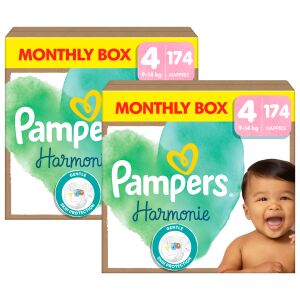 Pampers Harmonie 2 месечен пакет пелени 9-14 кг Maxi 4 (348 бр.) 145221476 - Чанта за преповиване и Пелена