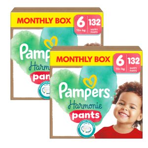 Pampers Harmonie Pants Spodné nohavičky 15+kg Junior 6 (264ks) 144120301 - Pampers