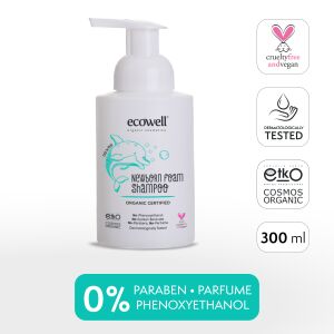 Ecowell Bio-Neugeborenen Schaumshampoo 300ml, sanfte und tränenfreie Formel - Babys & Toddler