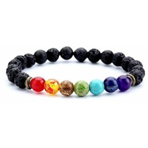 Karkötő, energetikai, aromaterápia, 7 csakra, vulkanikus kőzet, a kézben viselve a test és a lélek békéjéért, univerzális méret, egyensúly a test és a lélek számára.