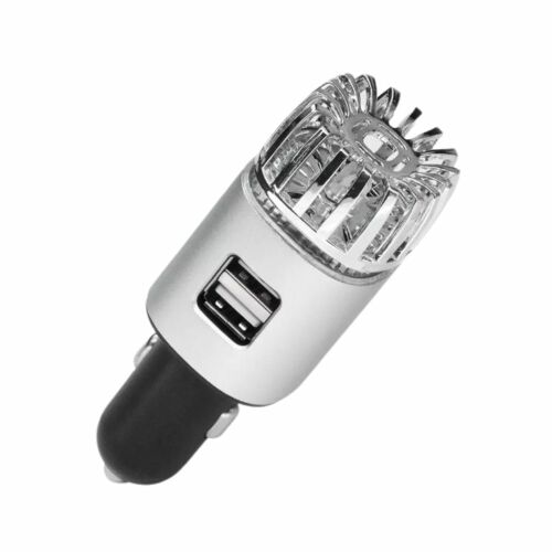 Légtisztító, 2 az 1-ben, autós töltő, kettős USB, autóhoz, Fekete/ezüst 128182387