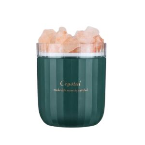 AromaCrystal párásító, ultrahangos, hordozható, sókristályokkal, aromadiffúzor, 400 ml, Zöld