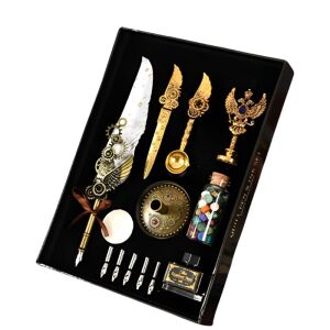 Elegáns írókészlet, fehér tollal és vintage kiegészítőkkel, 29 x 21 x 4 cm, egy teljes készlet 128182512 - Ajándék toll