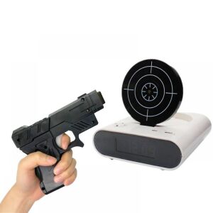 Ébresztőóra, pisztoly, fehér, célpont