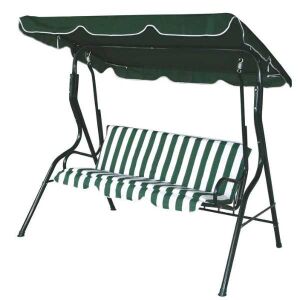 Градинска люлка, Mercaton, 3 места, метална рамка, PVC покрив Oxford 160 г/м², водоустойчива, устойчива на UV лъчи, максимално тегло 150 кг, 173 x 112 x 158... 128185975
