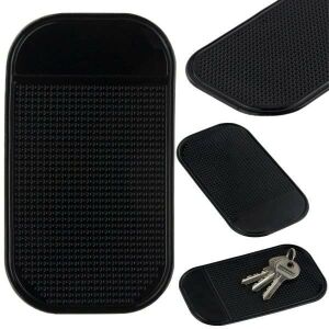 5 darabos Mercaton autós tartókészlet, csúszásgátló szilikon gumi és öntapadós kulcsokhoz vagy apró tárgyakhoz, 13 x 7 cm, fekete