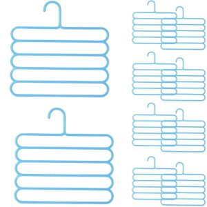 Комплект от 10 сини многостепенни закачалки Mercaton за панталони, поли или вратовръзки, организатор за гардероб за спестяване на място - Сортировчик Gardrobe
