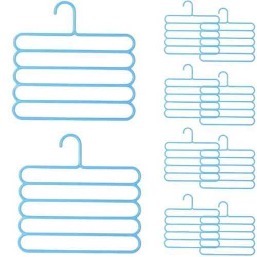 Set de 10 umerașe Mercaton albastre multi-tier pentru pantaloni, fuste sau cravate, organizator de dulap pentru economisirea spațiului