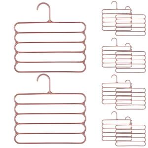 Set de 10 umerașe Mercaton pentru economisirea spațiului, multifuncționale, din plastic, pentru pantaloni, fuste sau cravate, 31 x 31 cm, maro - Organizatori de garderobe