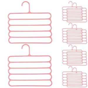 10 darabos Mercaton műanyag akasztó szett 5 pozícióval, nadrágokhoz, szoknyákhoz vagy nyakkendőkhöz, 31 x 31 cm, rózsaszín