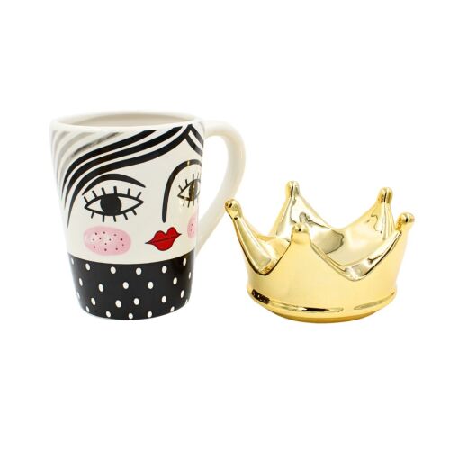 Kubek z pokrywką Queen, 14x10x17,5cm, Hoff Interieur 128186597