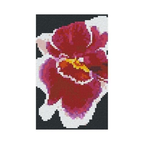 Pixelhobby 802008 Vörös-fehér orchidea szett, gyémántfestő készlet, 10,7x20,3cm - Pixel kirakó