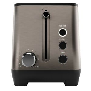 Aiwa Kotan Toaster Vorderansicht mit Bräunungseinstellungen und Funktionstasten - Toaster und Standmixer