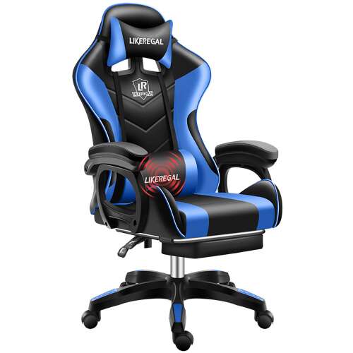 Likeregal 920 gamer szék lábtartóval kék (LI-SW110BL)