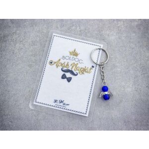 Boldog Apák Napját sötétkék angyal medálos kulcstartó 128194405 - Ajándék kulcstartó