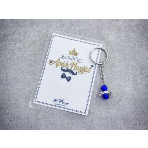 Boldog Apák Napját sötétkék angyal medálos kulcstartó 128194405