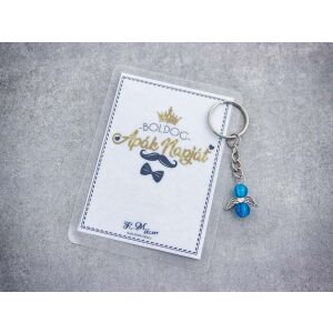 Boldog Apák Napját kék angyal medálos kulcstartó 128194456 - Ajándék kulcstartó