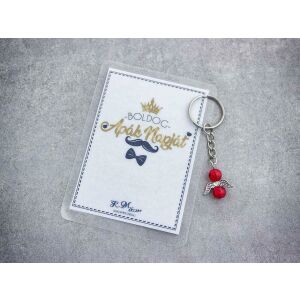 Boldog Apák Napját piros angyal medálos kulcstartó 128194423 - Ajándék kulcstartó
