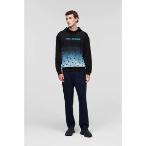 Karl Lagerfeld Herren-Kapuzenpullover in Schwarz mit blauem Farbverlauf - Herrenbekleidung