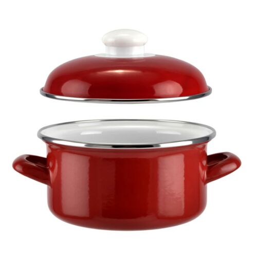 2 literes bordó zománc lábas 18cm, 18x9cm