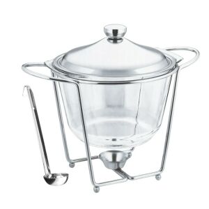 4 literes levesestál állvánnyal, merőkanállal