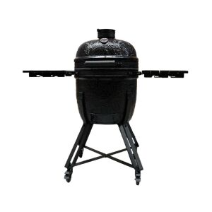 Barbecook Kamal Kamado 53/L mat uhlie grill, čierny keramický kamado gril s bočnými stolíkmi a kolesami - Záhradné grily, pece
