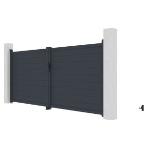 G21 Orlando 350x158 cm-es kétszárnyú kapu, antracit színben 135924691 - Kertkapu