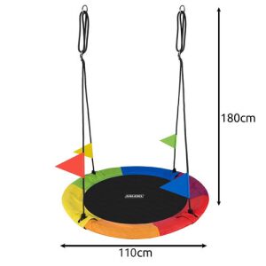 Kruzzel 110cm Szivárvány Fészekhinta állítható kötelekkel, 150kg teherbírású, gyerekeknek és felnőtteknek - Kruzzel