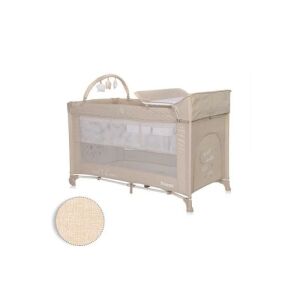 Lorelli Noemi 2 Plus multifunkciós utazóágy Fog Beige Star színben, pelenkázó asztallal, játékárral és cipzáros kijárattal - Utazóágy és Kiegészítői