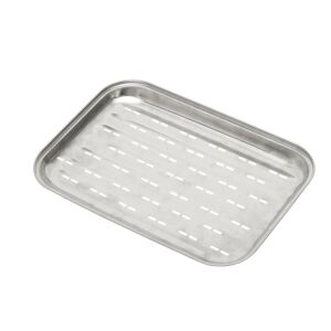 Home GRT07 BBQ stainless steel grill tray, 345x242x25mm, perforated for healthy grilling - Garden Grill & BBQ Tool