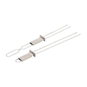 Home GRT08 BBQ 2-piece skewer set, 250 mm skewers, stainless steel, for grilling - Garden Grill & BBQ Tool
