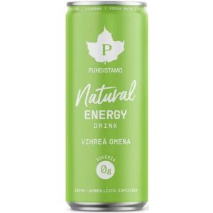 Puhdistamo Natural energy 330ml zöld alma ízű természetes energiaital DRS 129817713 - Szénsavas üdítőital