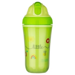 Baby-Nova duplafalú, szívószálas itatópohár 250 ml 6ho+ (zöld) 128222586 - Itatópohár, pohár