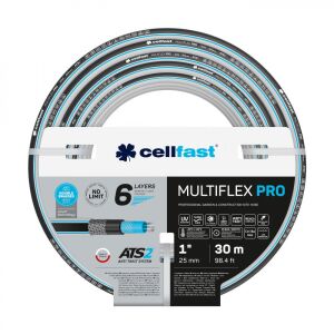 Záhradná hadica Cellfast MULTIFLEX PRO ATS2™ 1 palec 30 metrov, 6 vrstiev, systém proti krúteniu, dvojito opletená, bez obmedzenia - Zavlažovanie