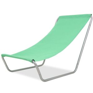 Zelený skladací plážový lehátko s prenosnou taškou, ideálny na relaxáciu na pláži alebo pri bazéne - Lehátka a ležadlá