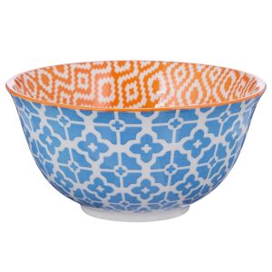 ORNAMENTS Porcelán Tálka - 520 ml - Világoskék-Narancs 128226948 - Tál