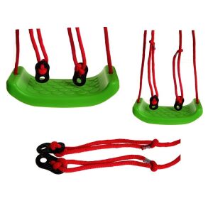 Zielony fotel do huśtawki z czerwonymi linami, Nikola fotel do huśtawki, kolaż - Huśtawka zewnętrzna