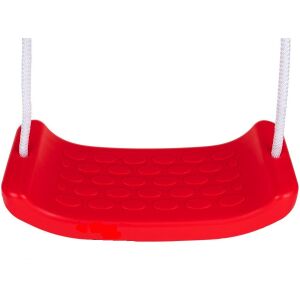 Piros műanyag hintaülés fehér kötelekkel - Kültéri hinta