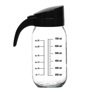 IRIS 1000ml üveg mérőkancsó fekete fedéllel és fogantyúval - Kancsó