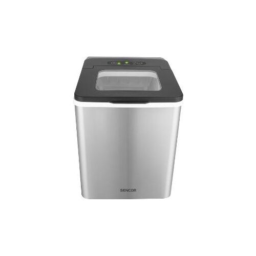 Sencor SIM 3400SS ice maker, front view, stainless steel, countertop ice maker, makes ice cubes, fast ice maker