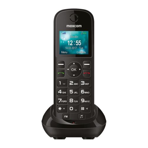 Maxcom MM35D SE asztali telefon töltőállomással, fekete - Maxcom
