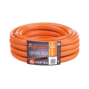 Furtun de grădină AlmaPlast Cantiere 5/8 inch, rolă de 25m, furtun de apă portocaliu din PVC - Irigare