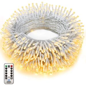 Instalație de Crăciun cu 1000 LED Alb Cald cu Telecomandă, 100m Lumini Decorative de Exterior - Ghirlande luminoase