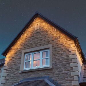 Instalație Crăciun Flippy tip franjuri, 10m 286 LED alb cald, decor exterior - Ghirlande luminoase