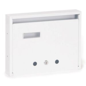 Fehér lépcsőházi postaláda névjegytartóval, Ibiza modell, 310mm x 230mm x 60mm, lakóházakhoz - Perfekto