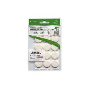 12 db 22 mm-es fehér öntapadó filc alátét bútorokhoz, székekhez, asztalokhoz és egyéb bútorokhoz - Bútorláb