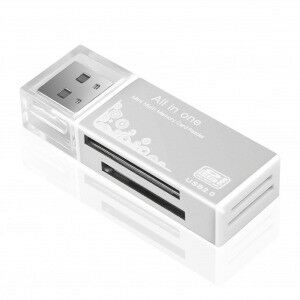 USB Memóriakártya Olvasó, támogatja a MicroSD/TF SD kártyákat, ezüst 128253094 - Kártyaolvasó