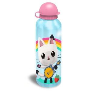 Hliníková fľaša na vodu Gabi's Dollhouse Rainbow 500 ml s viečkom na pitie - Preprava jedla a nápojov