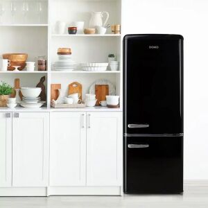 Хладилник DOMO Retro, черен, 191 литра, фризер отдолу - Хладилник и фризер