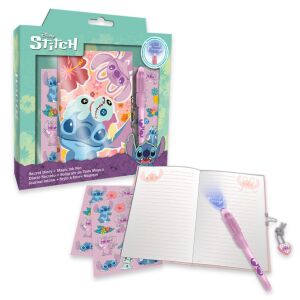 Jurnal secret Disney Lilo & Stitch cu stilou cu cerneală magică, include autocolante, o încuietoare și o cheie - Jurnale